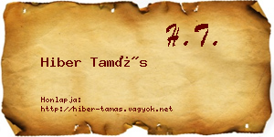 Hiber Tamás névjegykártya
